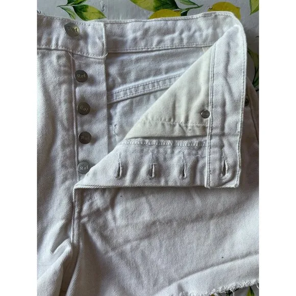 Reformation Dixie High Rise White Jean Shorts Size 26 100 Cotton Made In USA NEW