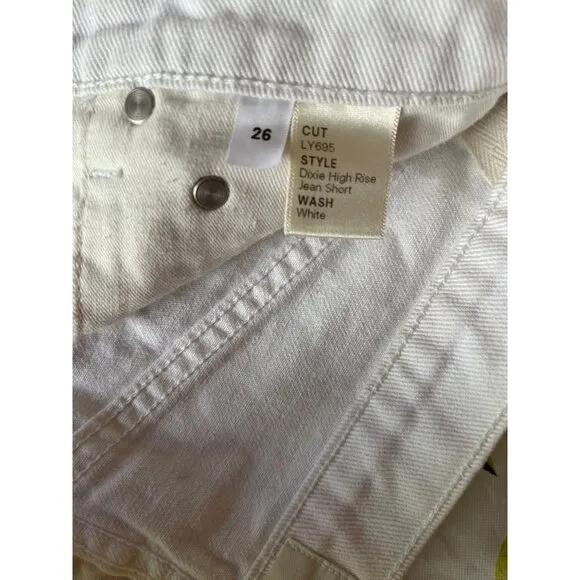 Reformation Dixie High Rise White Jean Shorts Size 26 100 Cotton Made In USA NEW