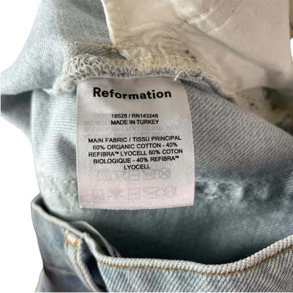Reformation Jeans Tahoe Destroyed high rise denim shorts 25Style No. 18528