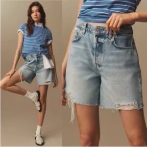 Reformation Jeans Tahoe Destroyed high rise denim shorts 25Style No. 18528