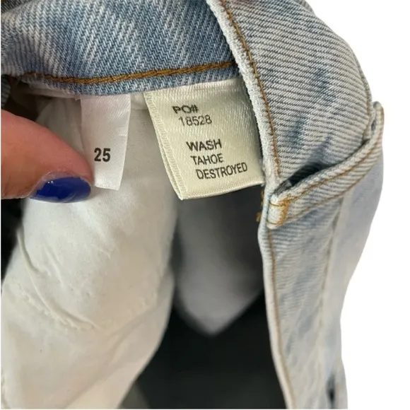 Reformation Jeans Tahoe Destroyed high rise denim shorts 25Style No. 18528