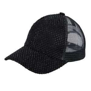 Rhinestone Net Mesh Trucker Hat by Funky Junque