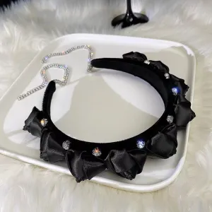 Rhinestone Snowflake Pleated Hairbands.