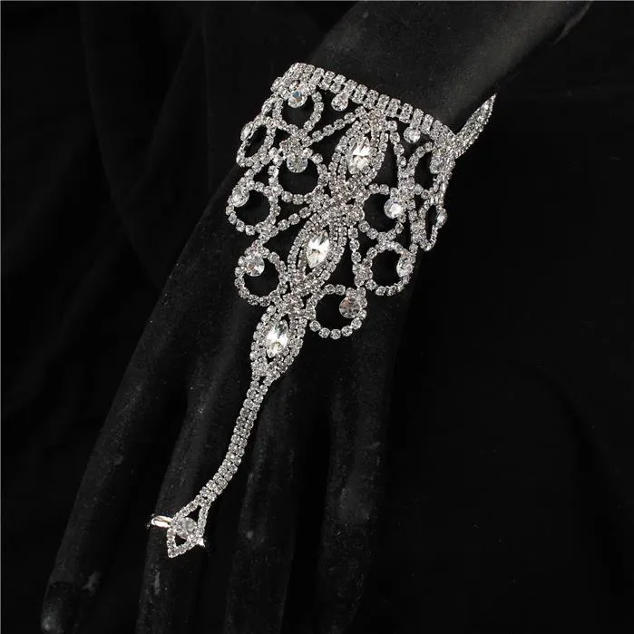 Rhinestones Hand with Ring Bracelet