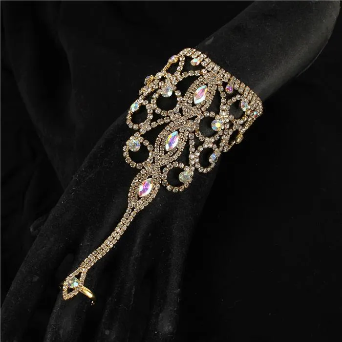 Rhinestones Hand with Ring Bracelet