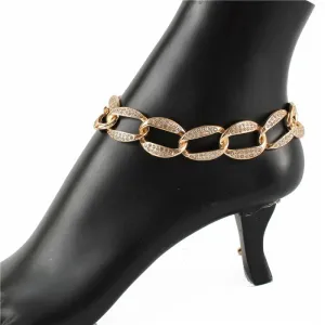 Rhinestones Link Chain Anklet