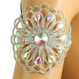 Rhinestones Round Chunky Arm Cuff / Bangle