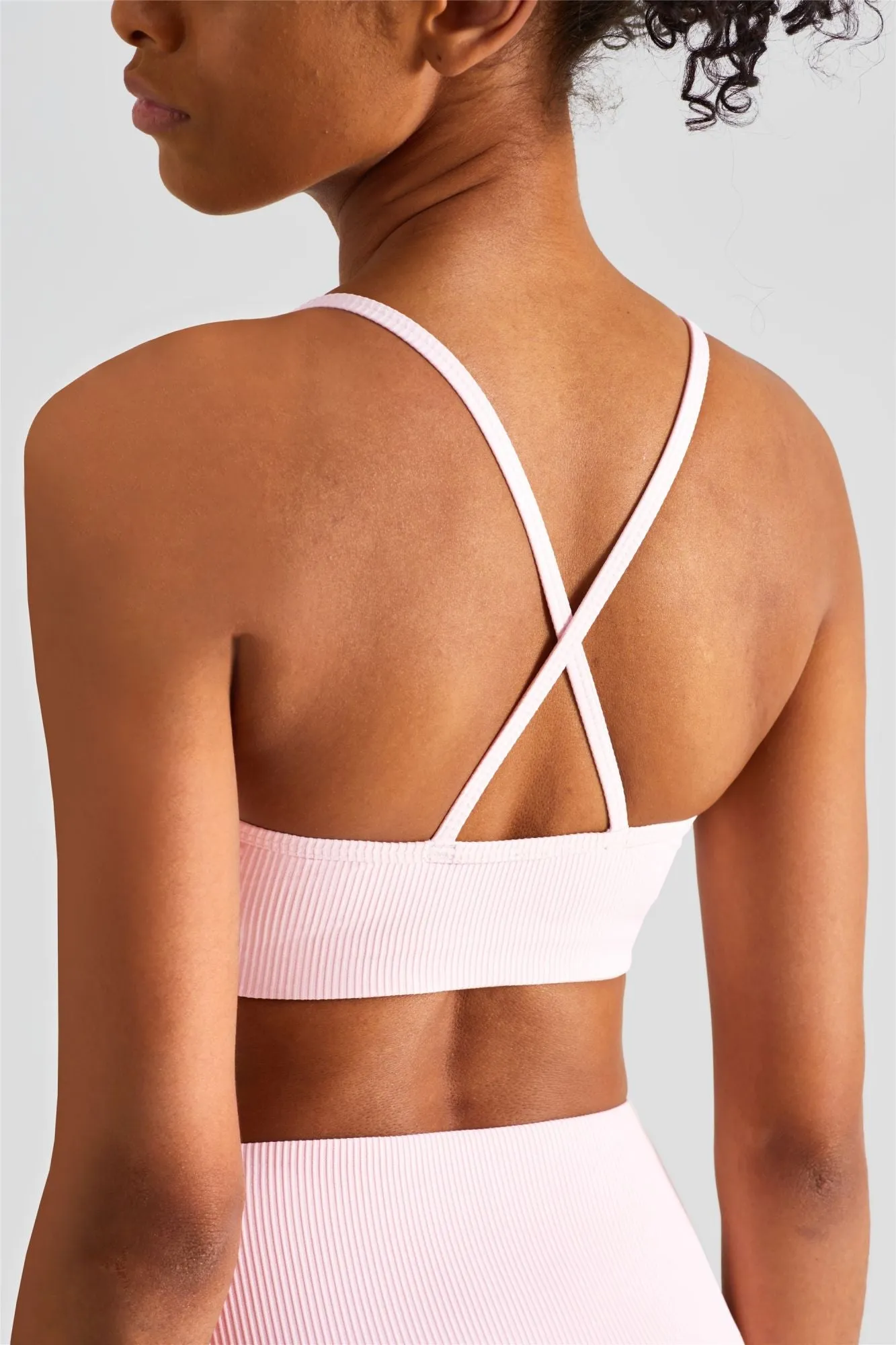 Ribbed Sports Bra & Shorts Activewear Set