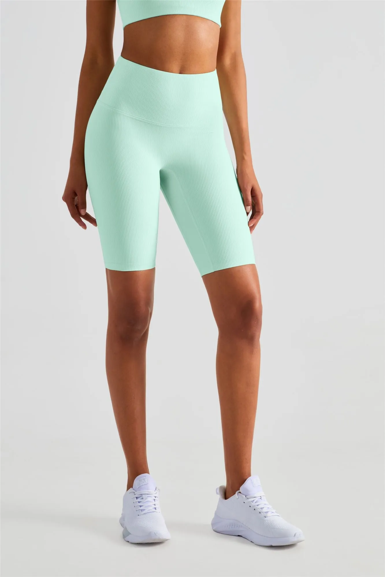 Ribbed Sports Bra & Shorts Activewear Set