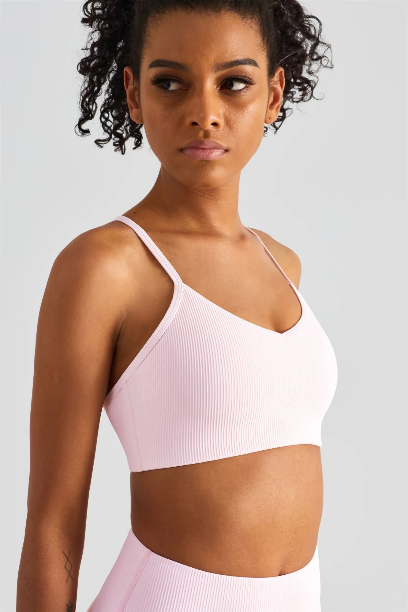 Ribbed Sports Bra & Shorts Activewear Set