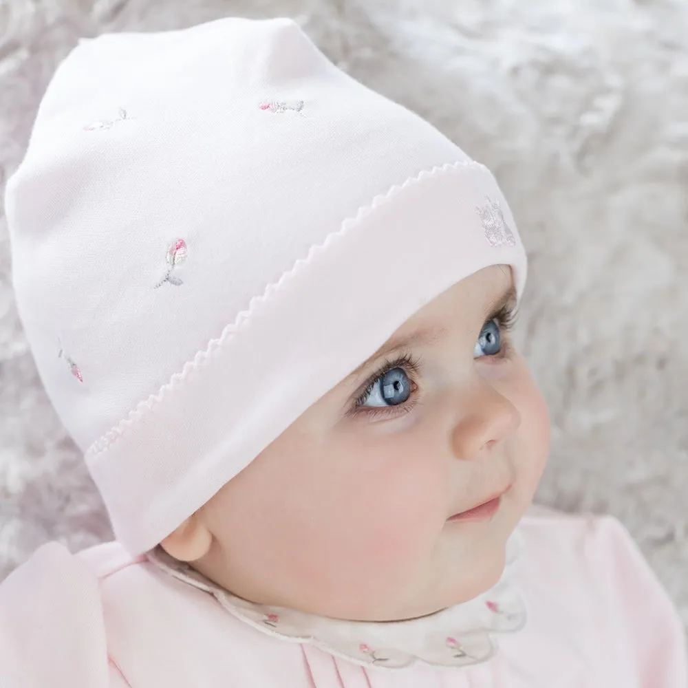 Romy Pink Rosebud Baby Pull - On Hat