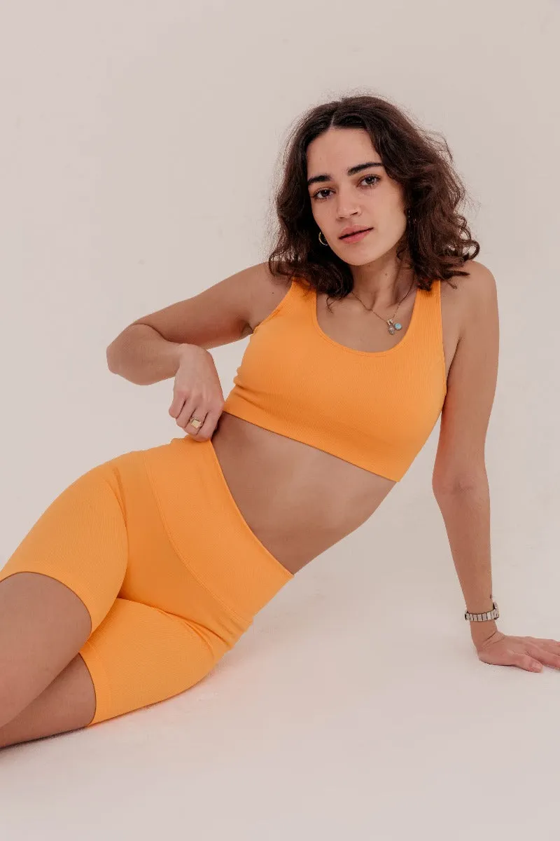 Rosa Ribbed Bicycle Shorts - Yellow