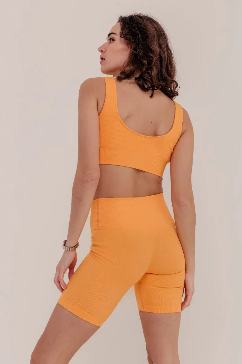 Rosa Ribbed Bicycle Shorts - Yellow