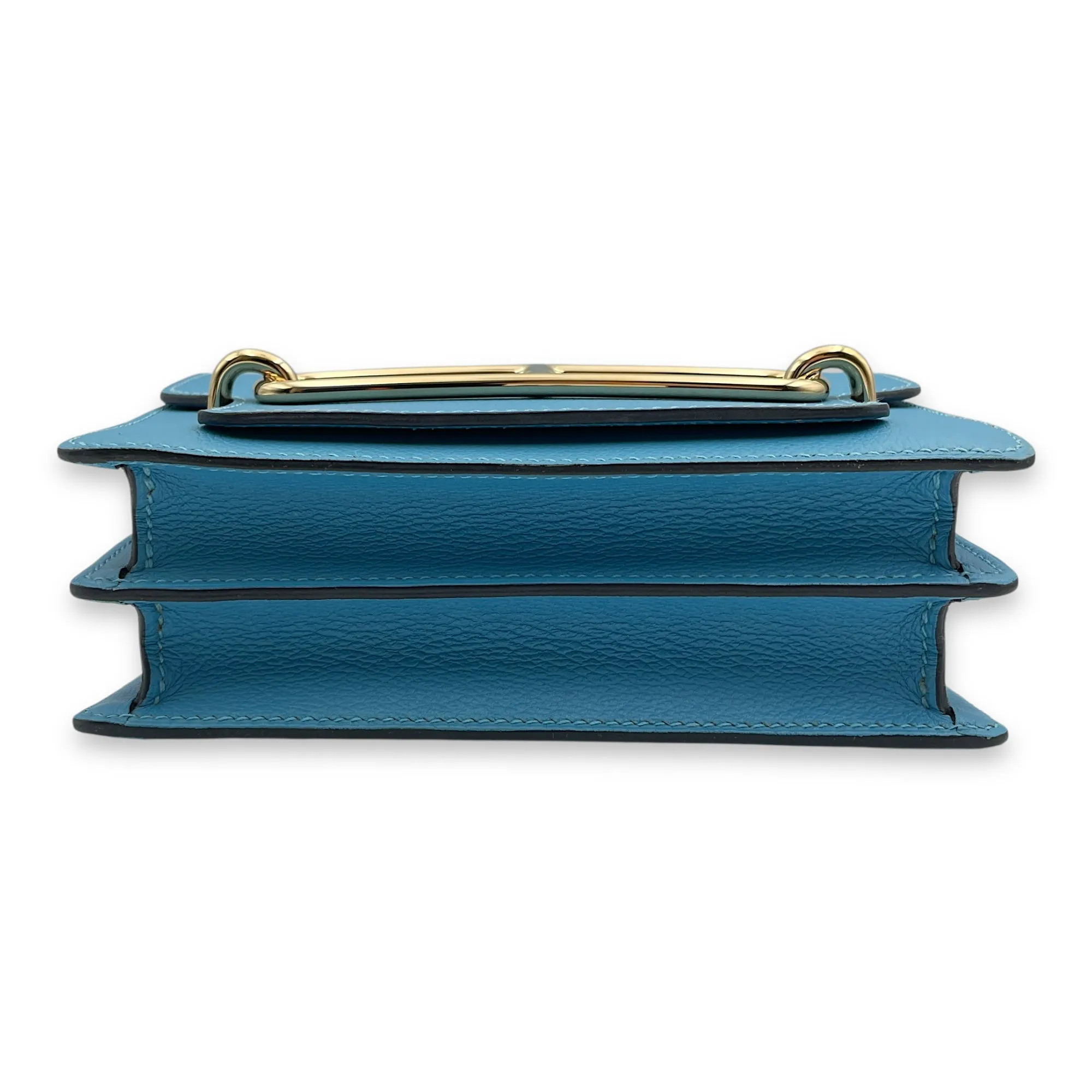Roulis Mini Blue De Nord in Evercolor, Permabrass hardware
