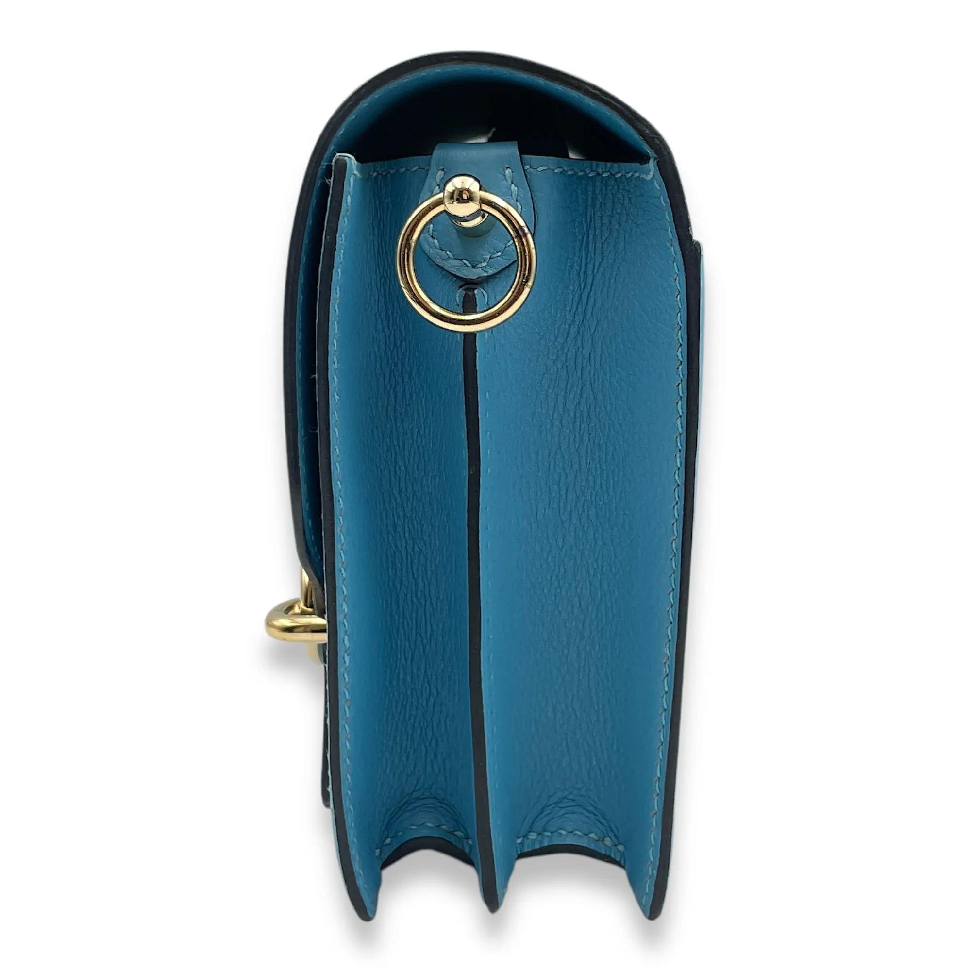Roulis Mini Blue De Nord in Evercolor, Permabrass hardware