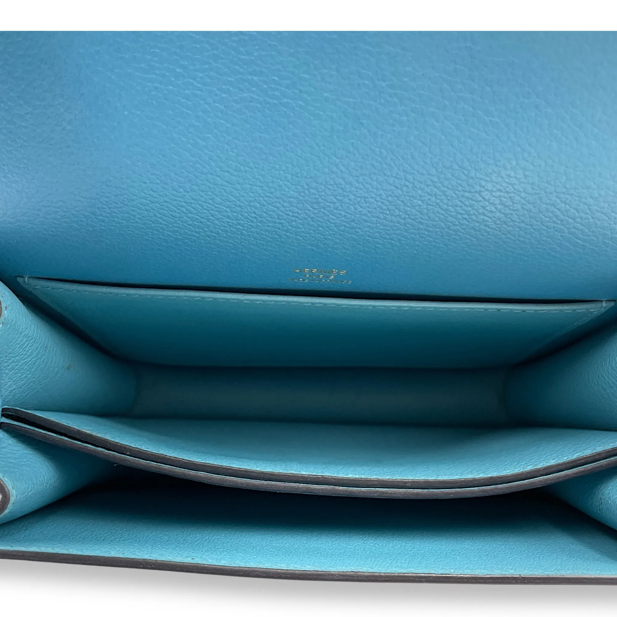 Roulis Mini Blue De Nord in Evercolor, Permabrass hardware