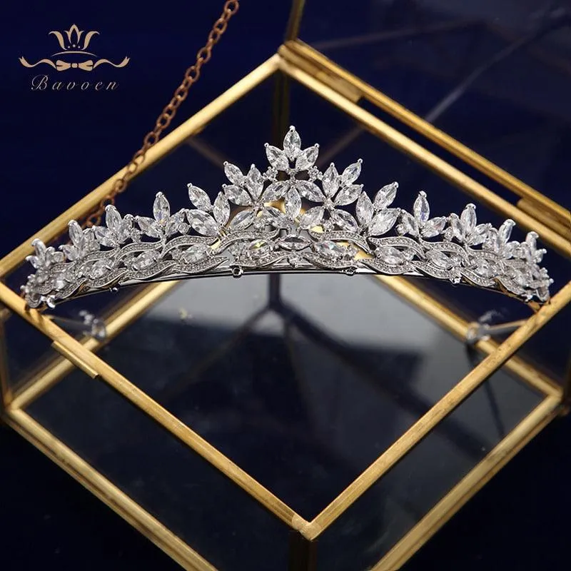 Royal Sparkling Zircon Bridal Wedding Tiara