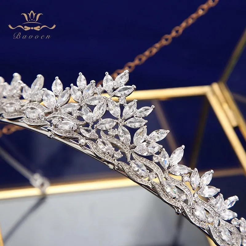 Royal Sparkling Zircon Bridal Wedding Tiara