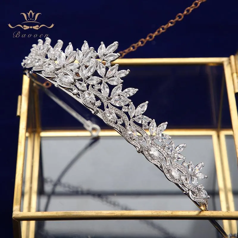 Royal Sparkling Zircon Bridal Wedding Tiara