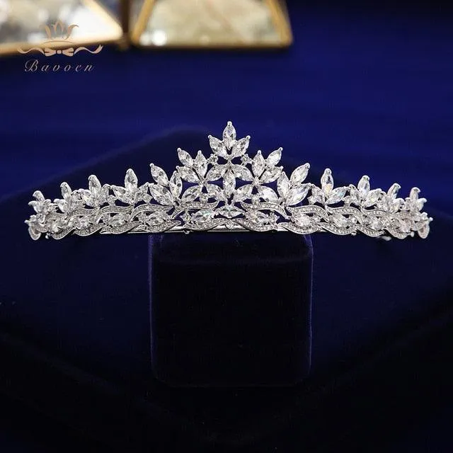 Royal Sparkling Zircon Bridal Wedding Tiara
