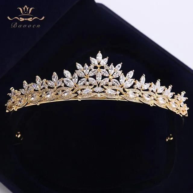 Royal Sparkling Zircon Bridal Wedding Tiara