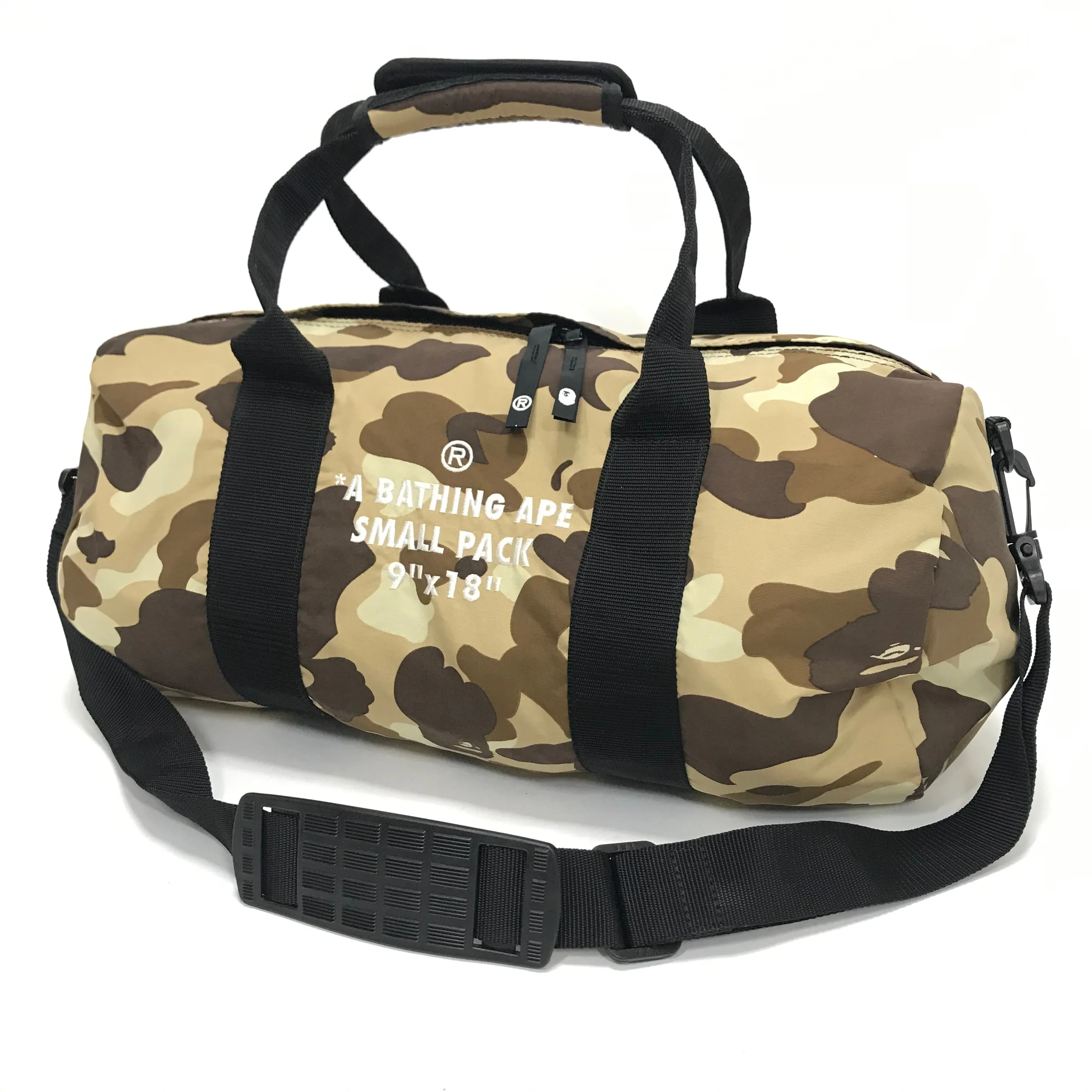 [S] A Bathing Ape Bape Camo Camo Mini Duffle Bag Brown