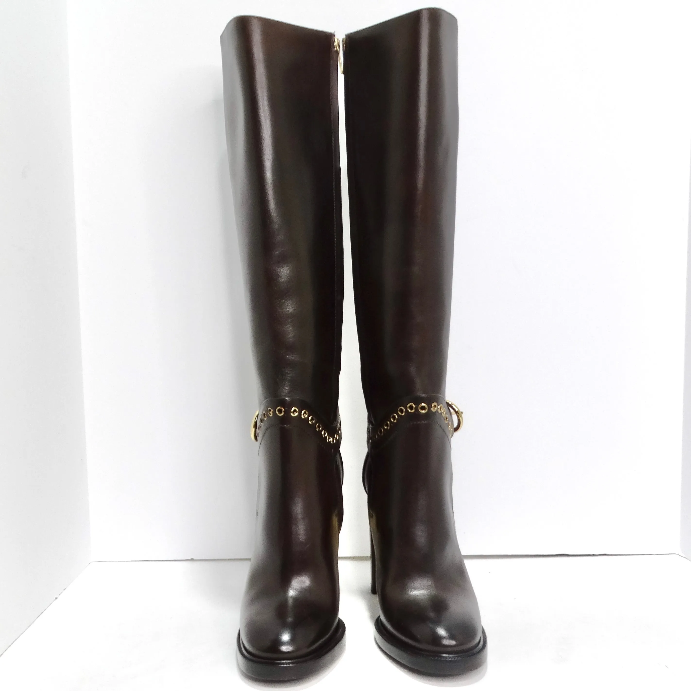 Salvatore Ferragamo Nadix Leather Knee-High Boot