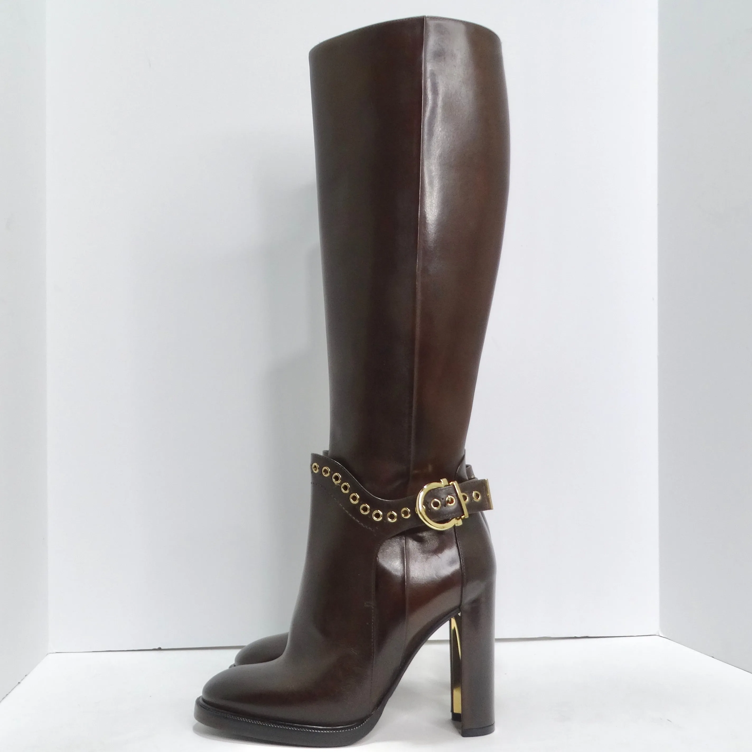 Salvatore Ferragamo Nadix Leather Knee-High Boot