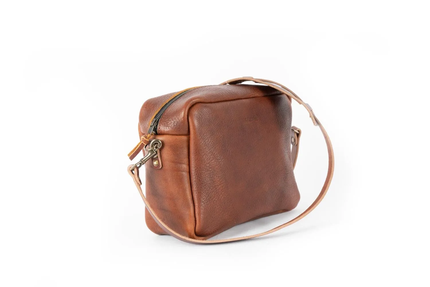 SARAH LEATHER CROSSBODY - LARGE - COBALT BISON