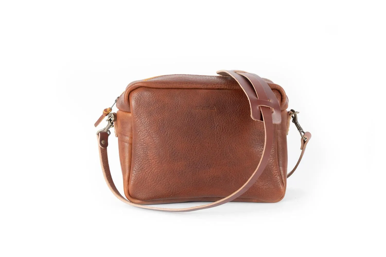 SARAH LEATHER CROSSBODY - LARGE - COBALT BISON