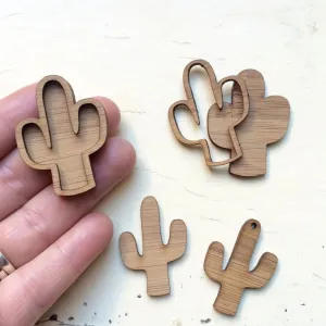 Set of 2 Cactus Cameo Bezels