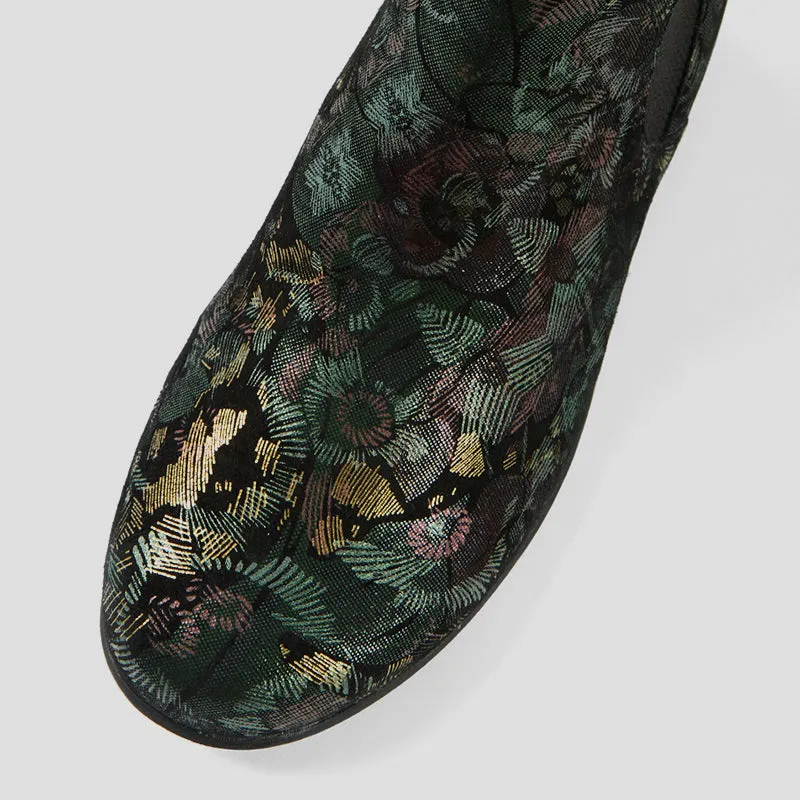 SHANGHAI XF - BLACK & FOREST FLOWER LEATHER