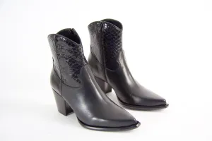 Shannon Black Snake Ankle Boots
