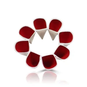 Silver and Red Enamel Protective Continuity Ring