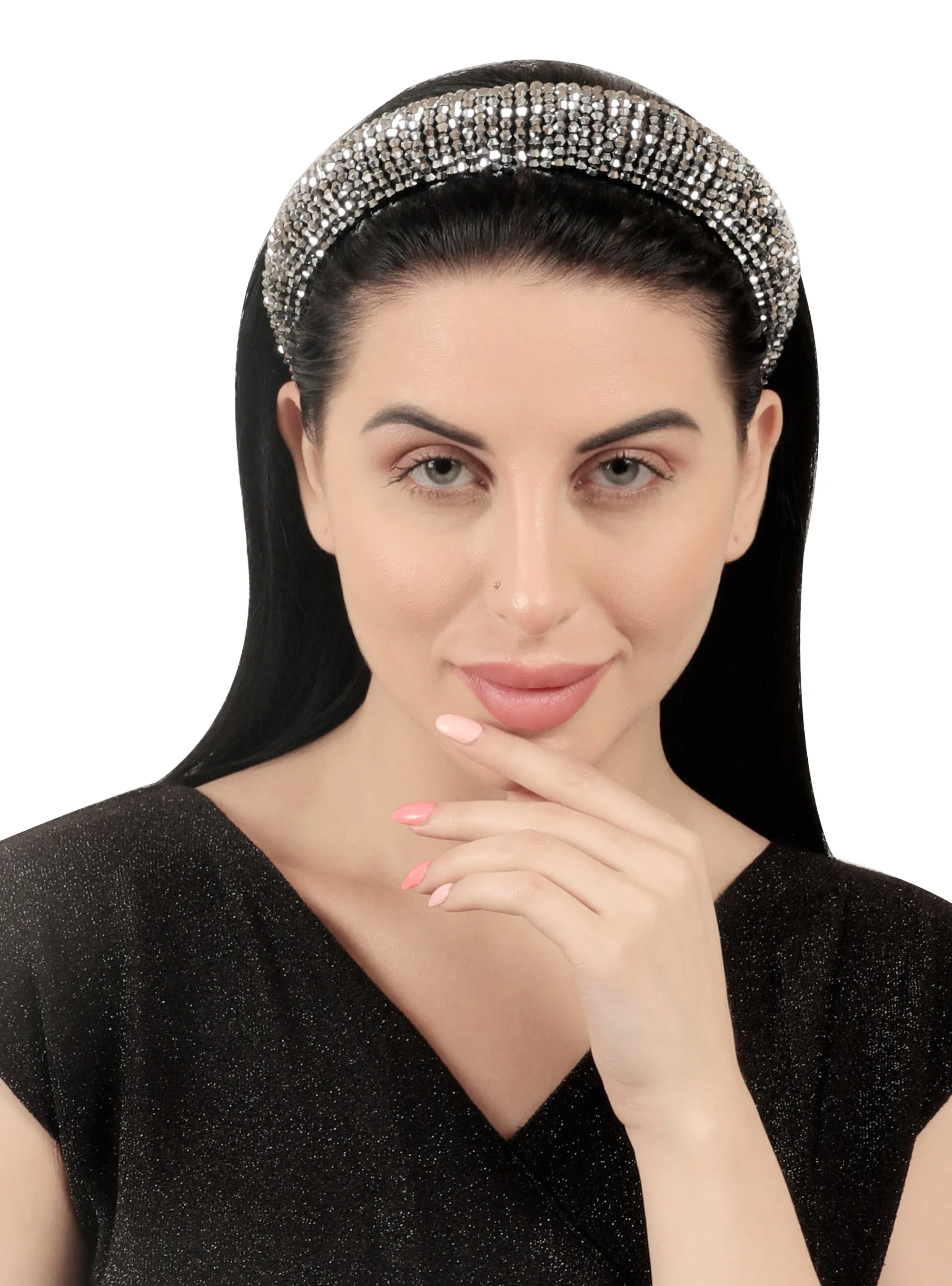 Silver Plastic Crystal Hairband