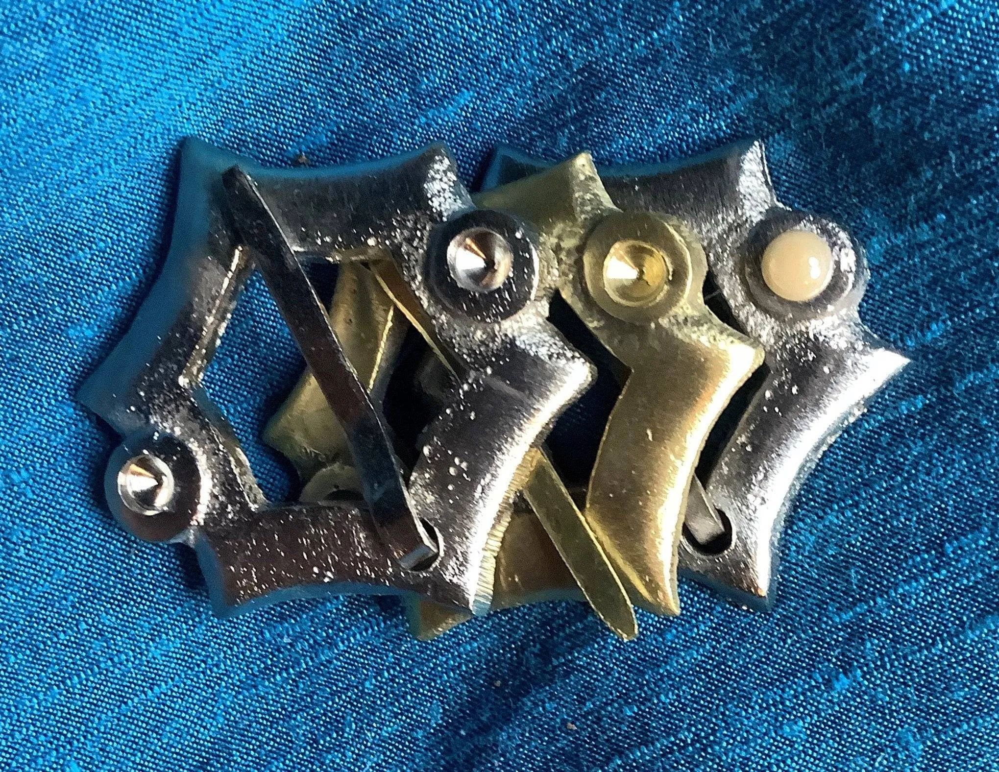 Silver-tone Sexfoil Medieval Brooch