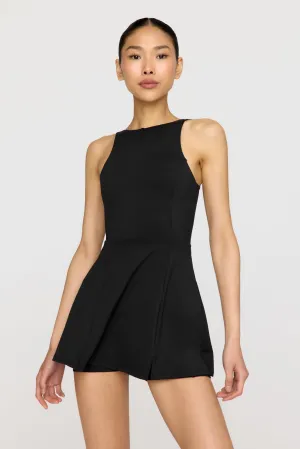 SKINLUXE BUILT-IN SUPPORT SIDE SPLIT ACTIVE DRESS - SHADOW BLACK