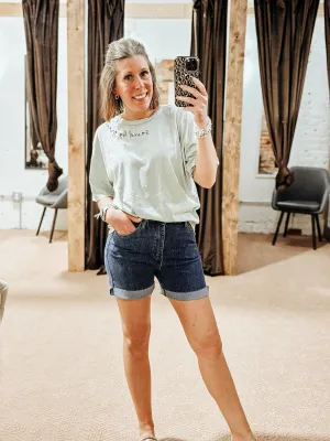 Solid Dark High Rise Shorts