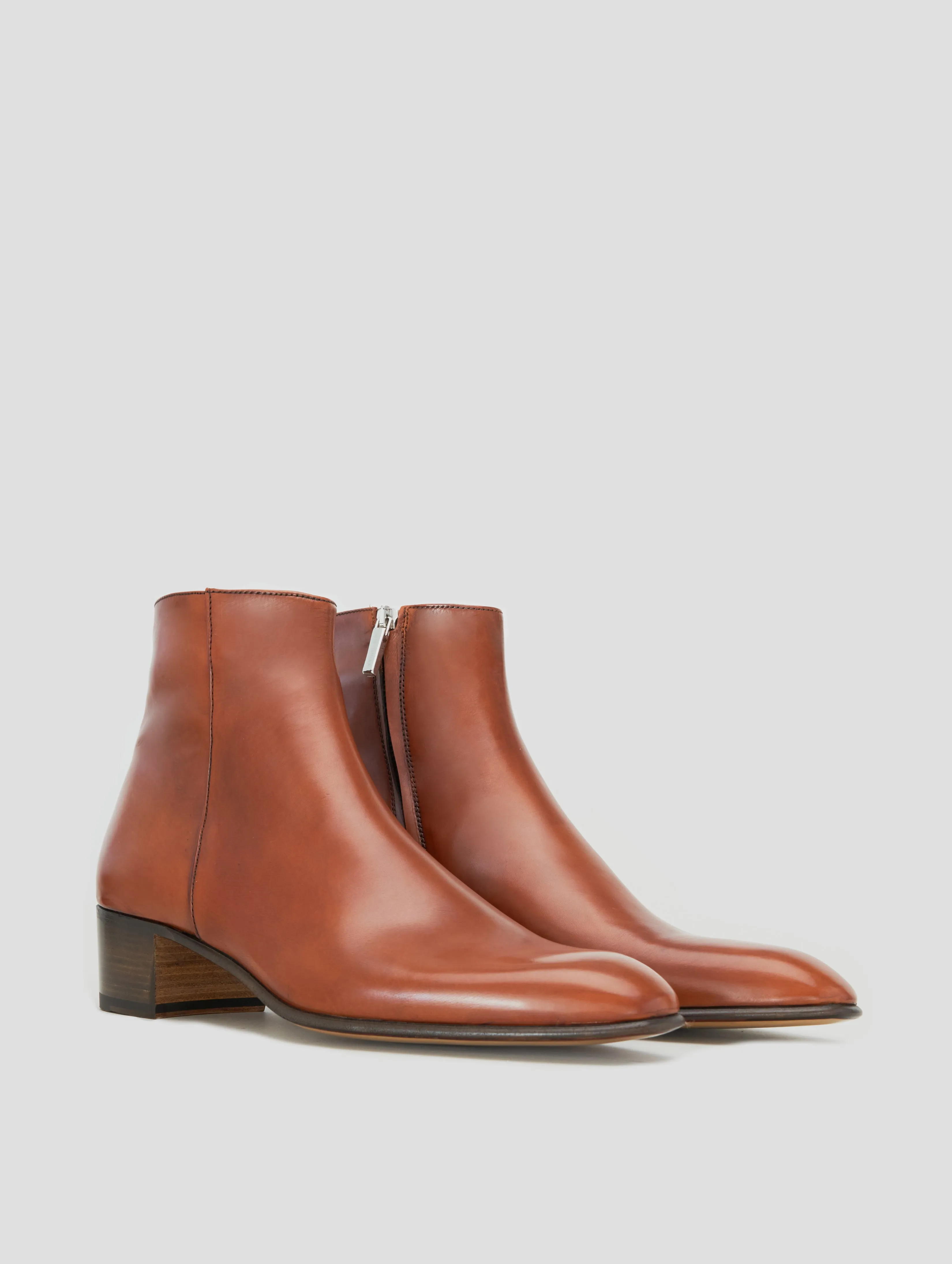 SONNY 40MM ANKLE BOOT IN BRICK CALFSKIN
