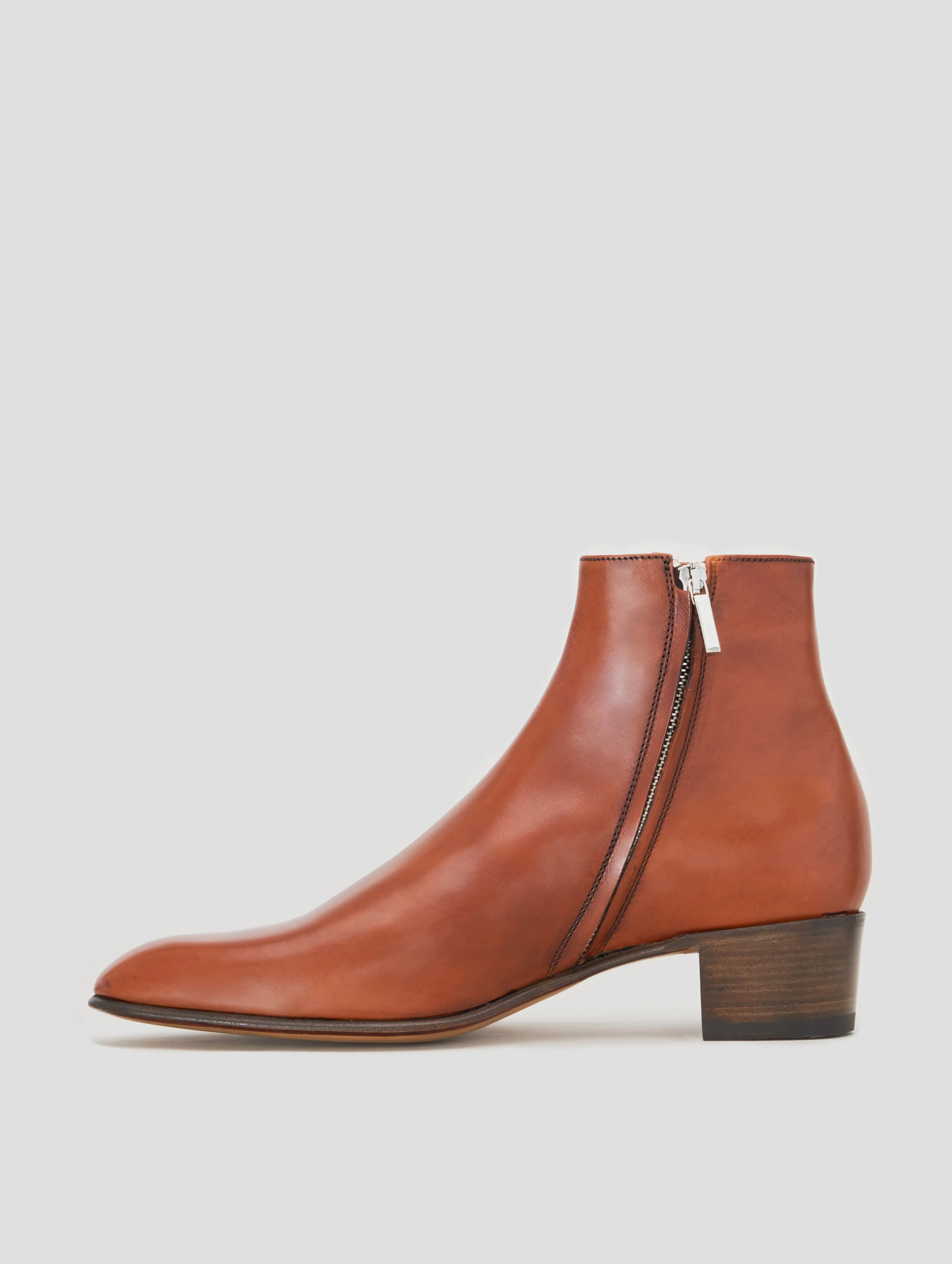 SONNY 40MM ANKLE BOOT IN BRICK CALFSKIN