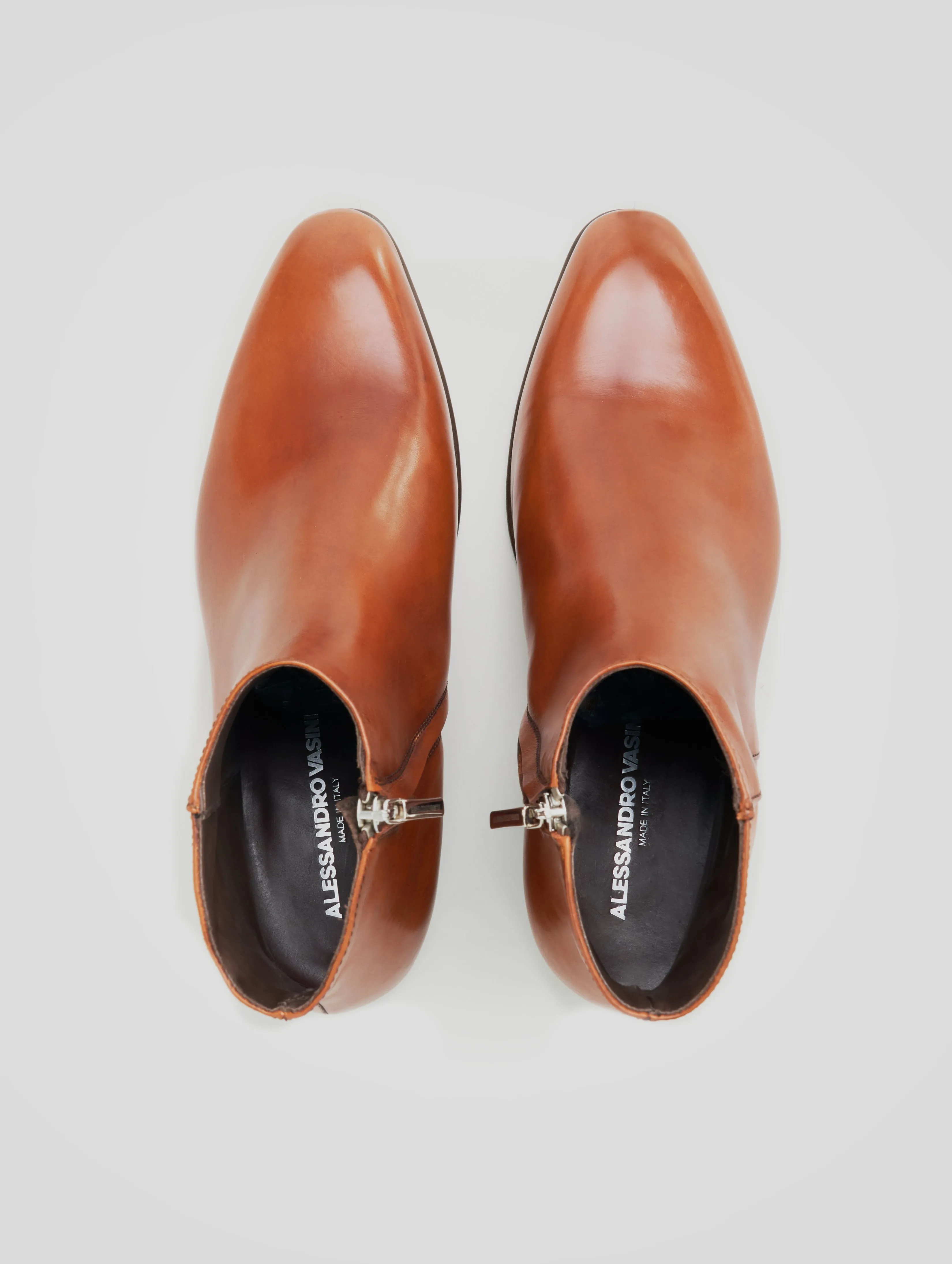 SONNY 40MM ANKLE BOOT IN BRICK CALFSKIN