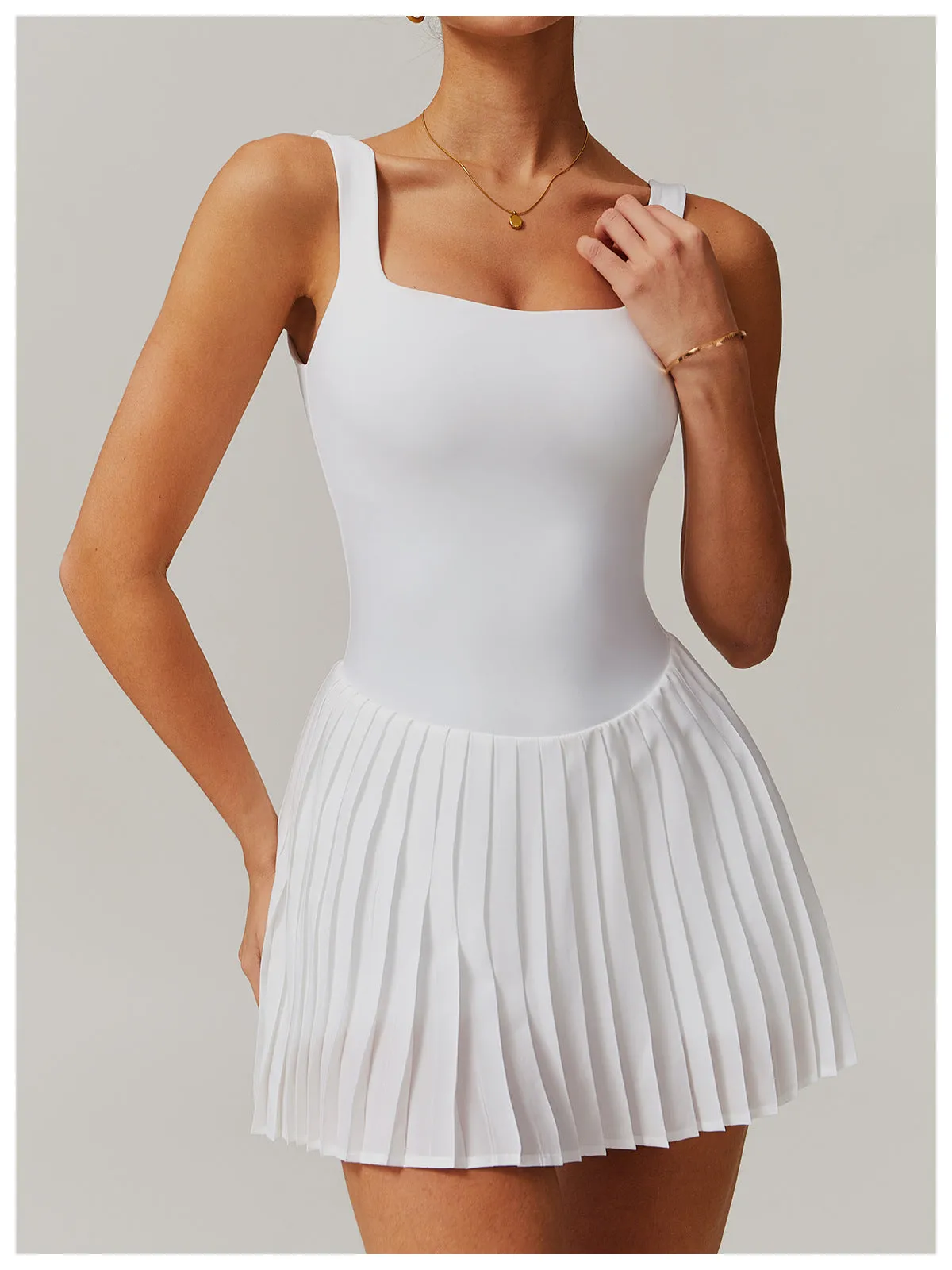 Sporty Pleated Dress