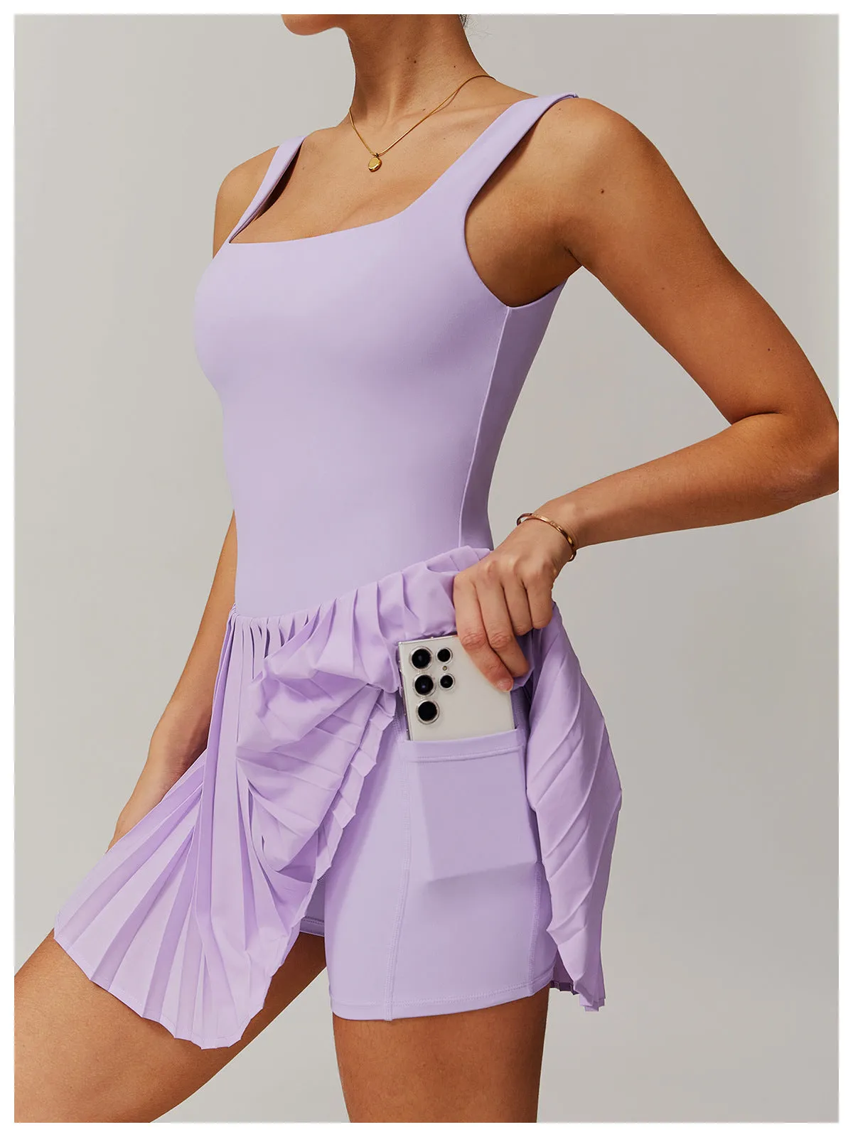 Sporty Pleated Dress
