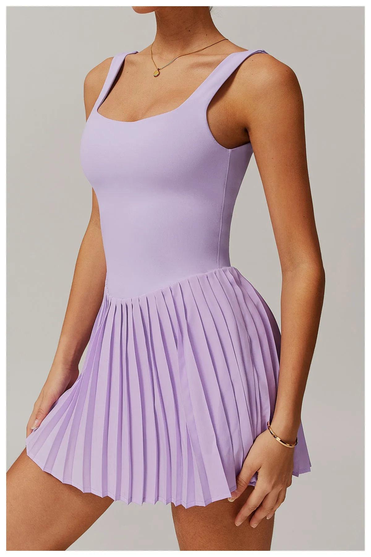Sporty Pleated Dress