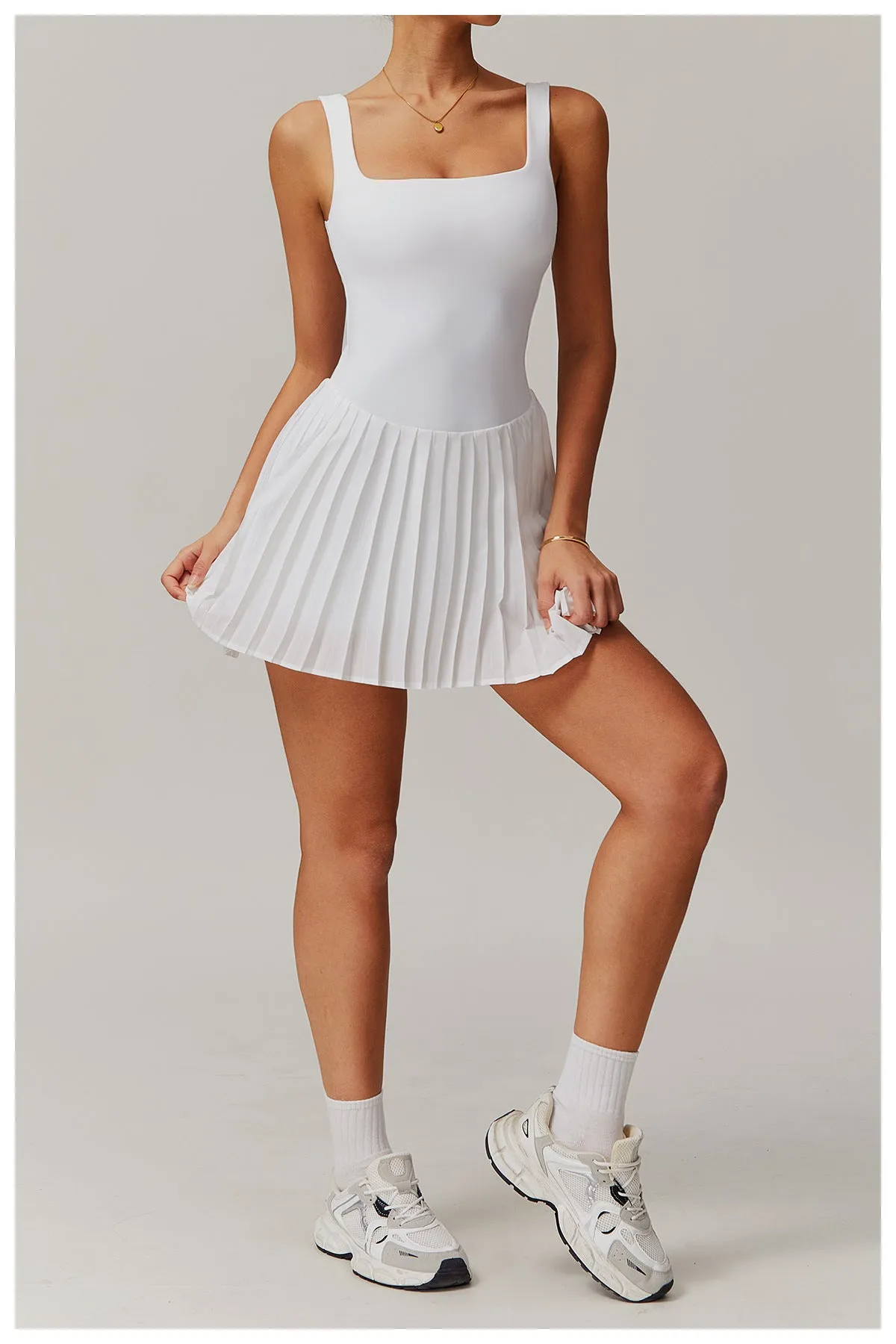Sporty Pleated Dress