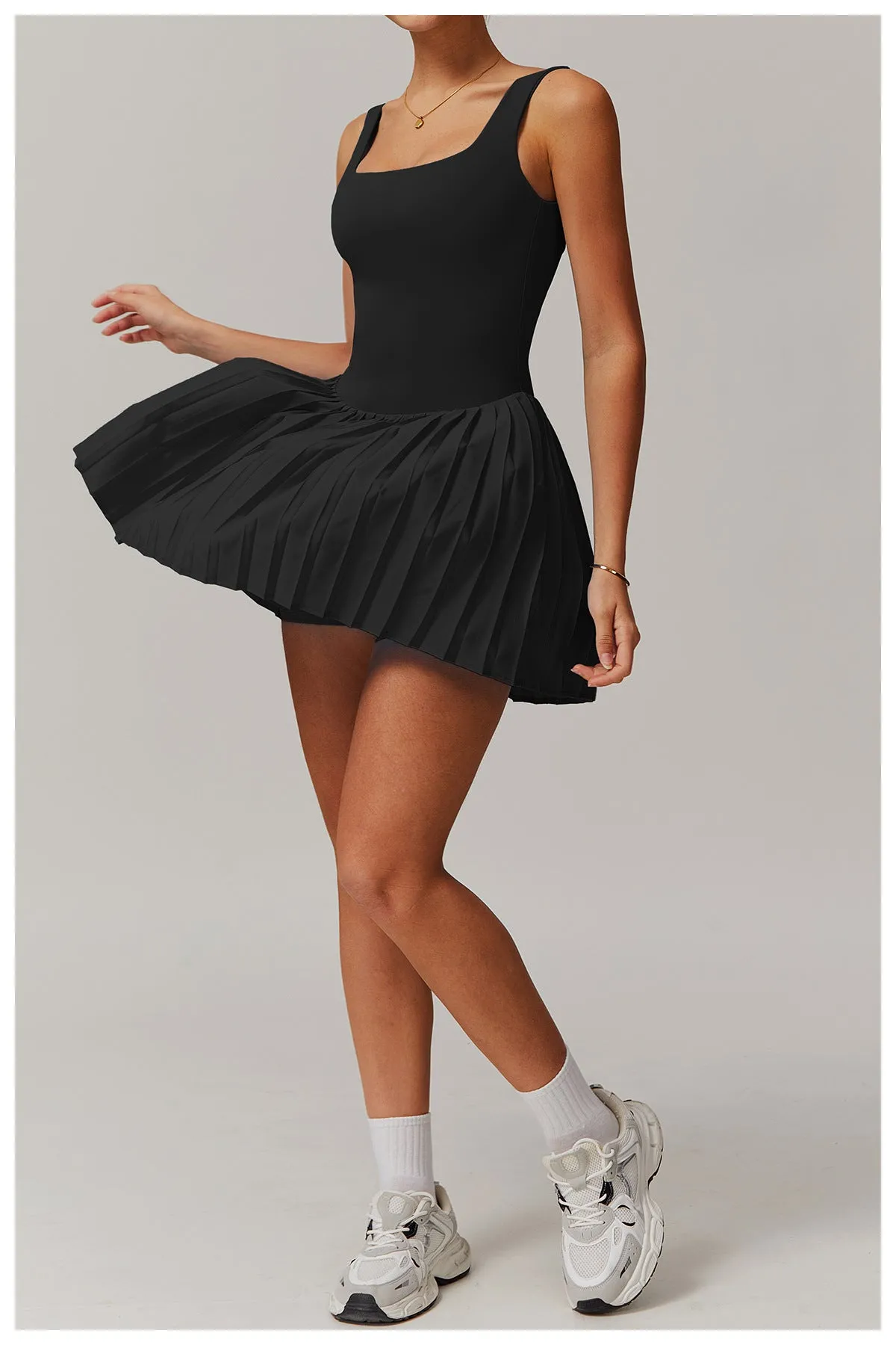 Sporty Pleated Dress