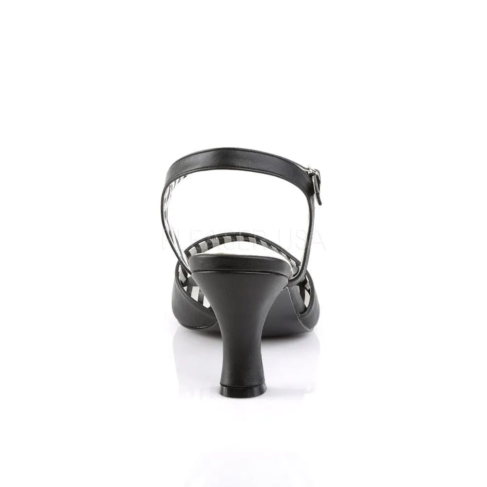 SS-Jenna-09 Sandal | Black Faux Leather