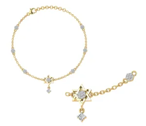 Star Drops Sterling Silver Anklet