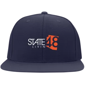State 48 Livin Navy / Orange Flat Bill Flexfit Hat