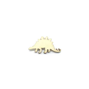 Stegosaurus Wooden Brooch Pin - LM